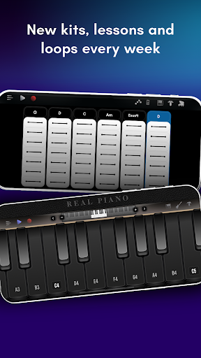 Real Piano: elektrikli klavye ekran görüntüsü