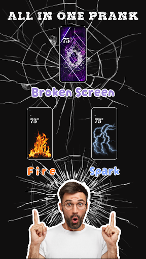 Broken Screen Wallpaper Prank ekran görüntüsü