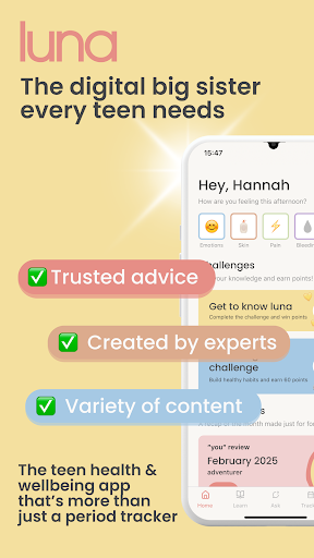 luna: teen health & period app ekran görüntüsü