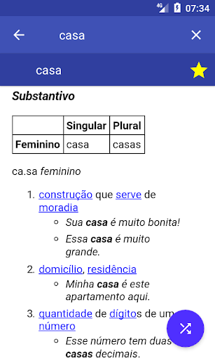 Dicionário de Português ekran görüntüsü