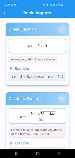 Algebra Formulas ekran görüntüsü