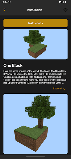 Bir Blok Mod Minecraft PE ekran görüntüsü