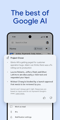 Google Chat ekran görüntüsü