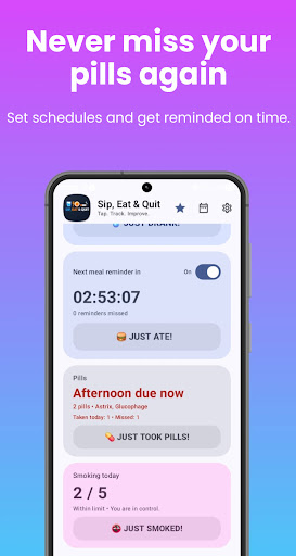 Sip, Eat & Quit: Simple Habits ekran görüntüsü