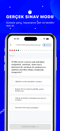 Ehliyyet Sınav Soruları 2026 ekran görüntüsü