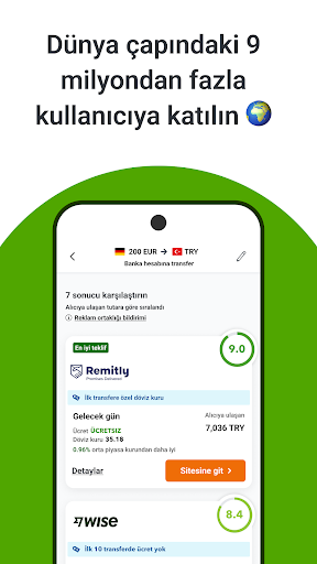 Para Transferi Karşılaştırması ekran görüntüsü