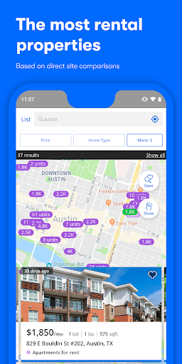 Apartments & Rentals - Zillow ekran görüntüsü