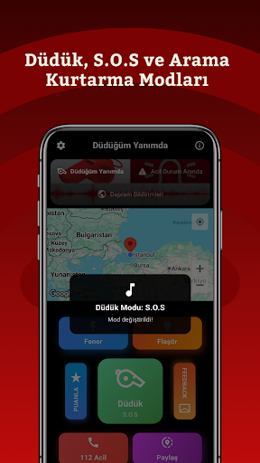 Düdüğüm Yanımda: Deprem Alarmı ekran görüntüsü