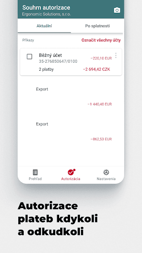 KB Mobilní banka Business ekran görüntüsü