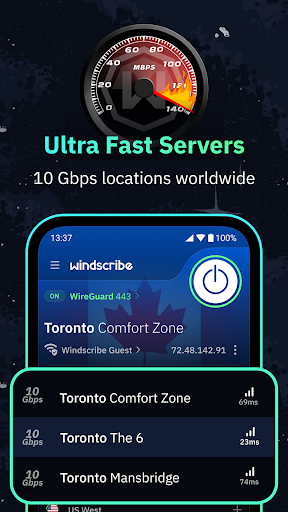 Windscribe VPN ekran görüntüsü