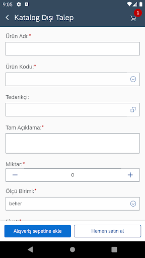 SAP Ariba Procurement ekran görüntüsü