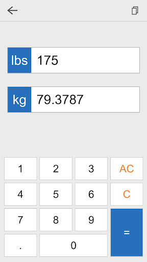 lbs kg converter pro ekran görüntüsü