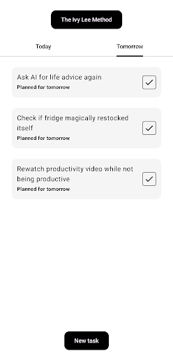 Daily Tasks - Ivy Lee Method ekran görüntüsü