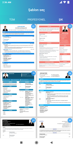 CV oluştur - CV harzirlama PDF ekran görüntüsü