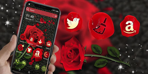 Rose in Black Launcher Theme ekran görüntüsü