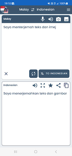 Indonesian Malay Translator ekran görüntüsü