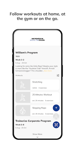 Hendrick Health Club Online ekran görüntüsü