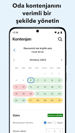 Booking.com ortaklarına Pulse ekran görüntüsü