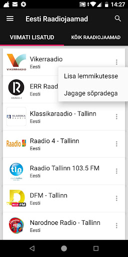 Estonian Radio Stations ekran görüntüsü