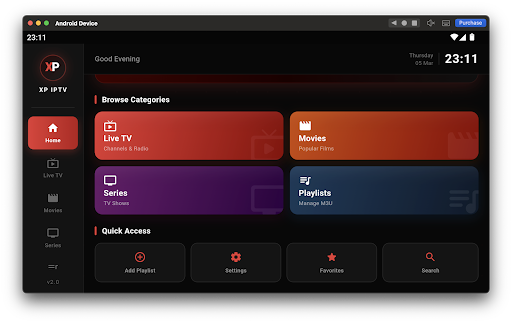 XP IPTV ekran görüntüsü