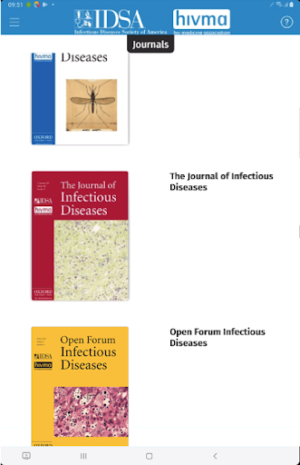 IDSA (Journals) ekran görüntüsü