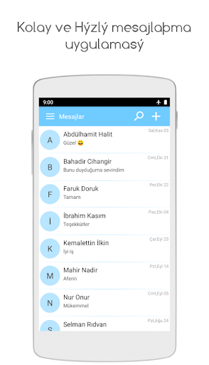 SMS metin mesajları uygulaması ekran görüntüsü