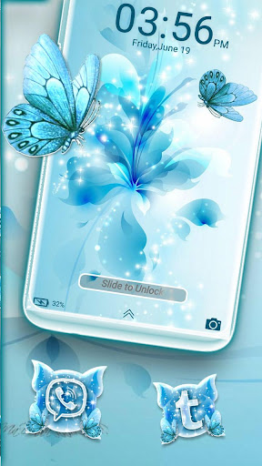 Flower Butterfly Glitter Theme ekran görüntüsü