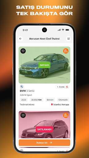 Borusan Next İhale ekran görüntüsü