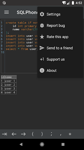 SQLPhone : SQL Interpreter ekran görüntüsü