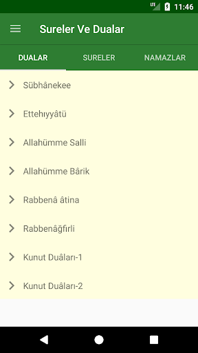 Sure ve Dualar ekran görüntüsü