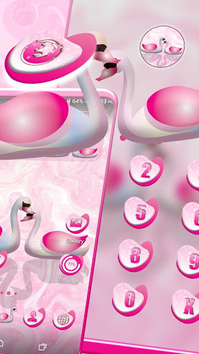 Swan Pink Love Launcher Theme ekran görüntüsü