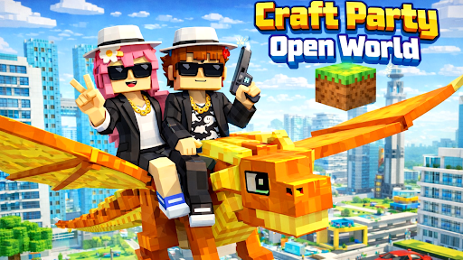 Block Craft Party World 3D ekran görüntüsü