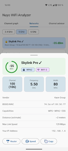 Nuyo WiFi Analyzer ekran görüntüsü