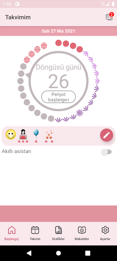 WomanLog Takvim ekran görüntüsü