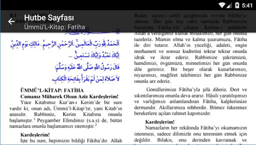 Hutbe ekran görüntüsü
