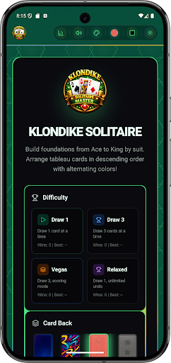 Klondike Solitaire Offline ekran görüntüsü