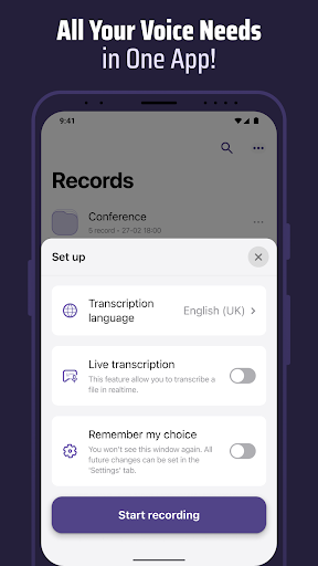 Voice & Transcribe - QuickVox ekran görüntüsü