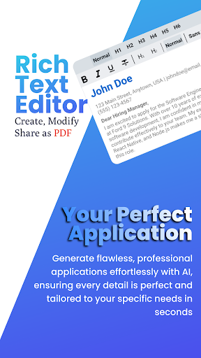 AI Application Letter Maker ekran görüntüsü