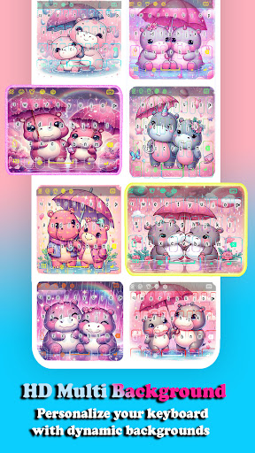 Galaxy Pink Cute Hippo Theme ekran görüntüsü