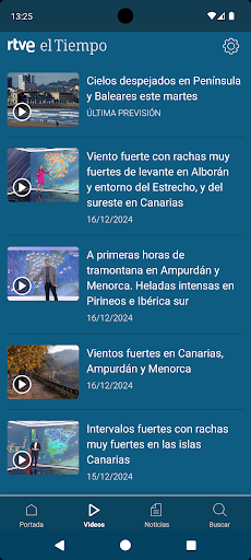 RTVE el Tiempo ekran görüntüsü