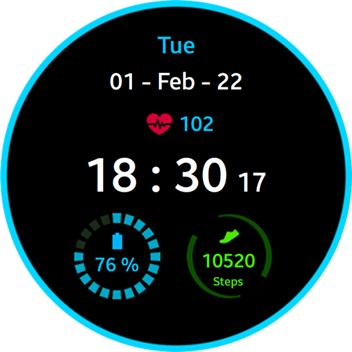 Blue Ring Watch Face ekran görüntüsü