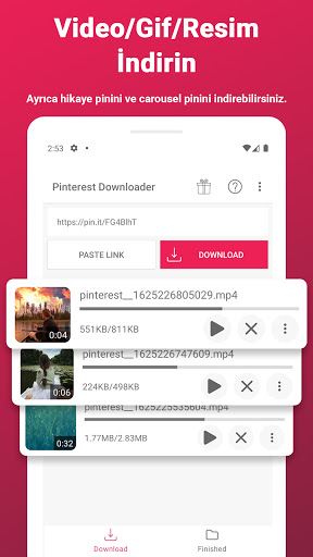 Pinterestten Video indirme ekran görüntüsü