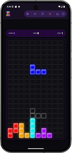 Neon Block Drop - Tetris Remix ekran görüntüsü