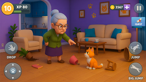 Kitty vs Granny House Chaos ekran görüntüsü