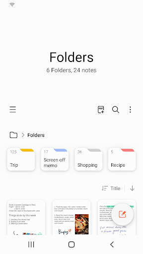 Samsung Notes ekran görüntüsü