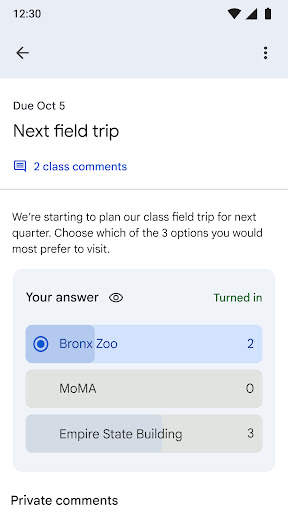 Google Classroom ekran görüntüsü