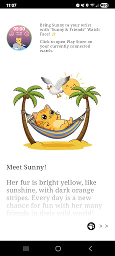Cat WatchFace: Sunny & Friends ekran görüntüsü