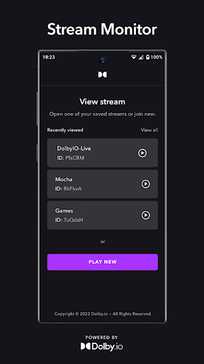 Dolby.io Ultra ekran görüntüsü