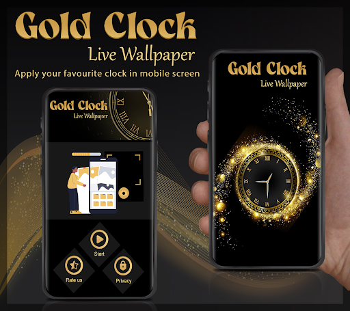 Gold Clock Live Wallpaper ekran görüntüsü