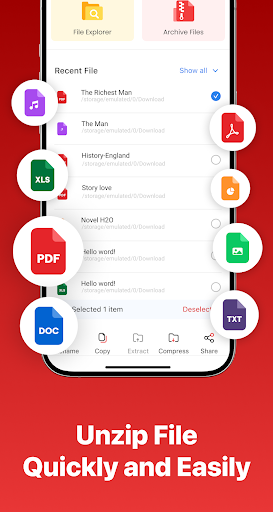 UZip: Rar & Zip Extractor ekran görüntüsü